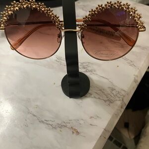 Circus by Sam Edelman Floral Rose Gold Sunglasses with Tinted Lenses
